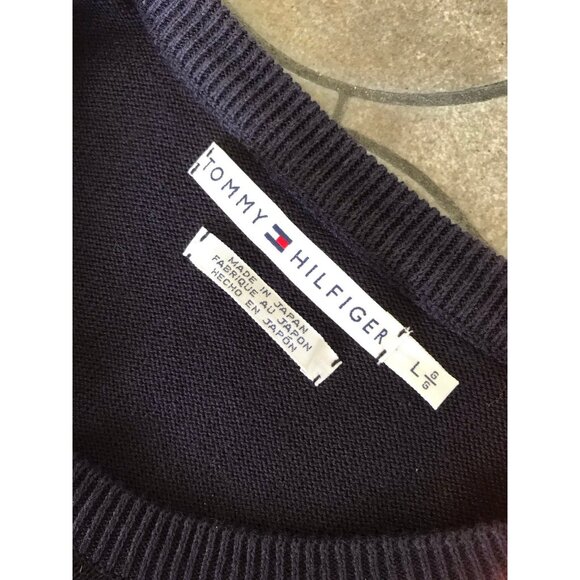 Tommy Hilifiger Navy Short Sleeve Light Weight Sweater Size L - Picture 7 of 8